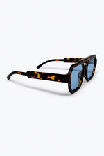 Load image into Gallery viewer, Multicolor Tortoiseshell Blue Lens Oversize Sunglasses