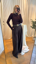 Load image into Gallery viewer, High Waist Wide Leg Trousers – Brown
