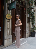 Load image into Gallery viewer, Taupe Asymmetric Blouse