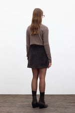Load image into Gallery viewer, Corduroy Mini Skirt- Dark Brown