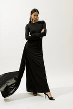 Load image into Gallery viewer, Tie-Detail Evening Dress - Black