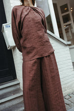 Load image into Gallery viewer, Lined Wide Leg Trousers – Chocolate Brown