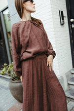 Load image into Gallery viewer, Lined Wide Leg Trousers – Chocolate Brown