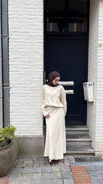 Load image into Gallery viewer, Cross-Over linen look Maxi Skirt