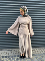 Load image into Gallery viewer, Pleated Maxi Skirt – Beige