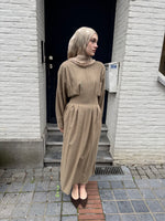 Load image into Gallery viewer, Waist Detail Linen Maxi Dress – Taupe