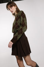 Load image into Gallery viewer, Pleated Mini Skirt - Brown