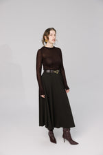 Load image into Gallery viewer, A-Line Midi Skirt - Brown