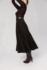 Load image into Gallery viewer, A-Line Midi Skirt - Brown