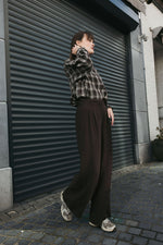 Load image into Gallery viewer, Wide-Leg Tencel Trousers – Brown