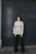 Load image into Gallery viewer, Tailored Poplin Shirt – Butter Yellow & Brown Stripe