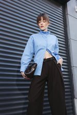 Load image into Gallery viewer, Pleated Belted Trousers – Dark Brown