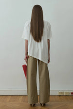 Load image into Gallery viewer, Ecru Asymmetrical Oversized T-Shirt - Suud Collection
