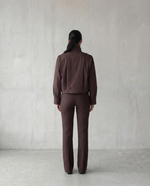Load image into Gallery viewer, High Collar Button Jacket – Chocolate Brown