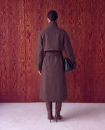 Load image into Gallery viewer, High Neck Maxi Trench Coat – Brown