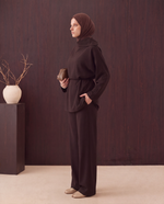 Load image into Gallery viewer, High Neck Two-Piece Set - dark brown