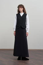 Load image into Gallery viewer, Polyviscose gilet with a relaxed fit and a V-neckline