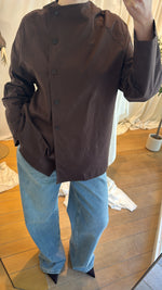 Load image into Gallery viewer, Back Tie Cotton Shirt – Brown