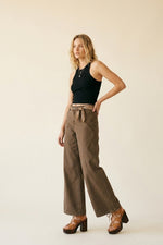 Load image into Gallery viewer, Brown Wide-Leg Casual Cotton Denim Pants
