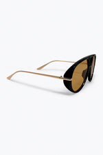 Load image into Gallery viewer, Black Oversize Aviator Frame Brown Lens Sunglasses
