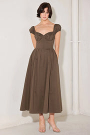 Cocoa Muse Cotton Midi Dress