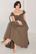 Load image into Gallery viewer, Cocoa Muse Cotton Midi Dress