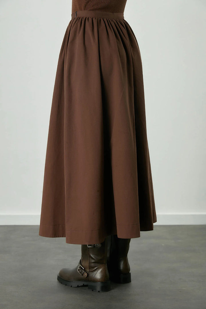 Katy Gabardine Skirt -Brown