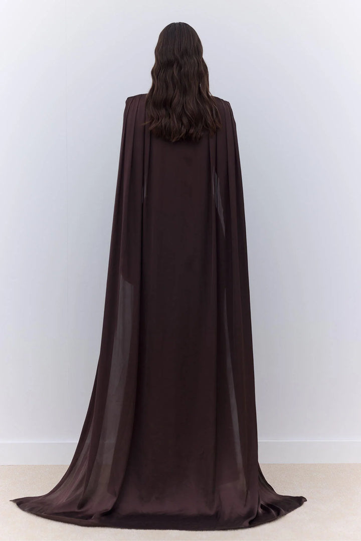 Gala Cape Dress - Brown