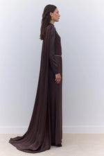Load image into Gallery viewer, Gala Cape Dress - Brown