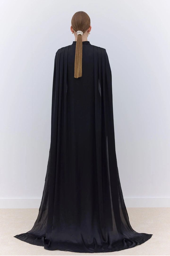 Gala Cape Dress - Black