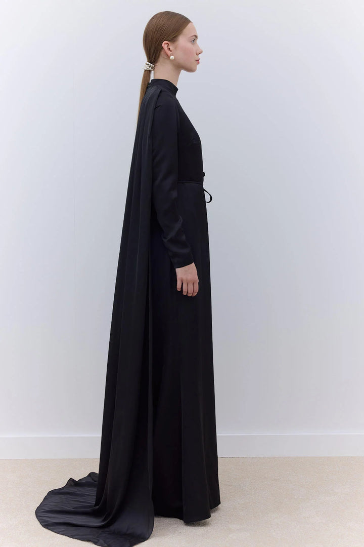 Gala Cape Dress - Black
