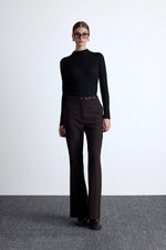 Load image into Gallery viewer, Flared Classic Pants- Dark Brown