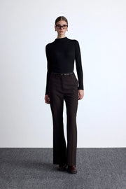 Flared Classic Pants- Dark Brown