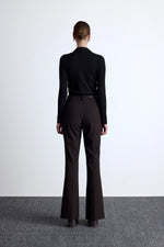 Load image into Gallery viewer, Flared Classic Pants- Dark Brown