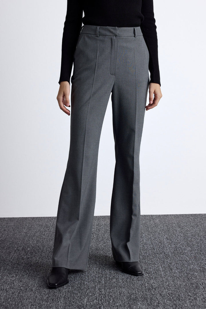 Flared Classic Pants- Grey