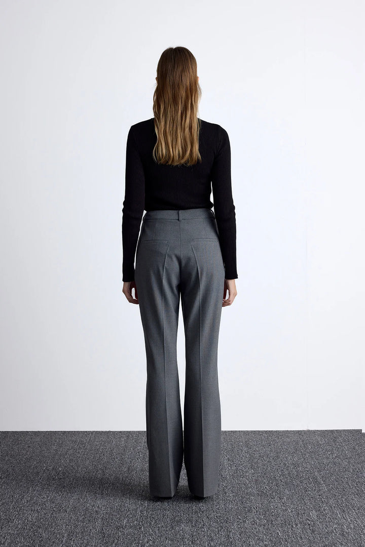 Flared Classic Pants- Grey