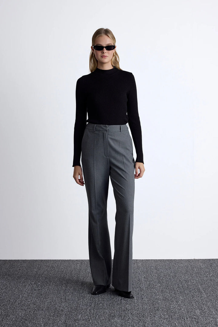 Flared Classic Pants- Grey