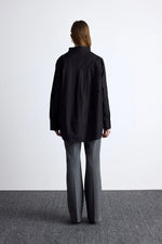 Load image into Gallery viewer, High Neck Design Shirt- Black
