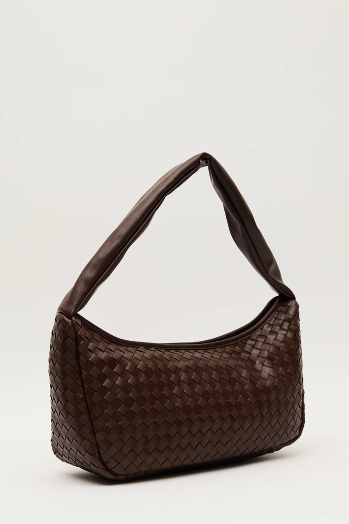 Woven Oval Bag-Brown