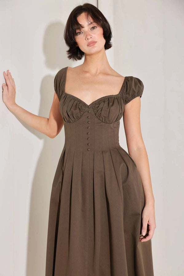 Cocoa Muse Cotton Midi Dress – BNGL