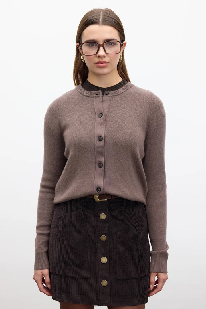 Corduroy Mini Skirt- Dark Brown
