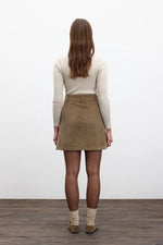 Load image into Gallery viewer, Corduroy Mini Skirt- Camel