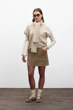 Load image into Gallery viewer, Corduroy Mini Skirt- Camel
