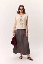 Load image into Gallery viewer, Crush Satin Skirt- Mink