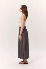 Load image into Gallery viewer, Crush Satin Skirt- Mink