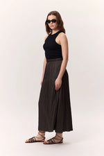 Load image into Gallery viewer, Crush Satin Skirt- Brown