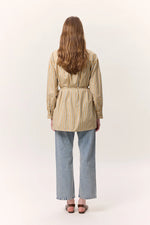 Load image into Gallery viewer, Striped Belted Shirt- Camel