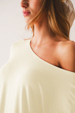 Load image into Gallery viewer, Boat neck Long sleeve t shirt in modal white