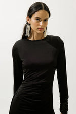 Load image into Gallery viewer, Tie-Detail Evening Dress - Black