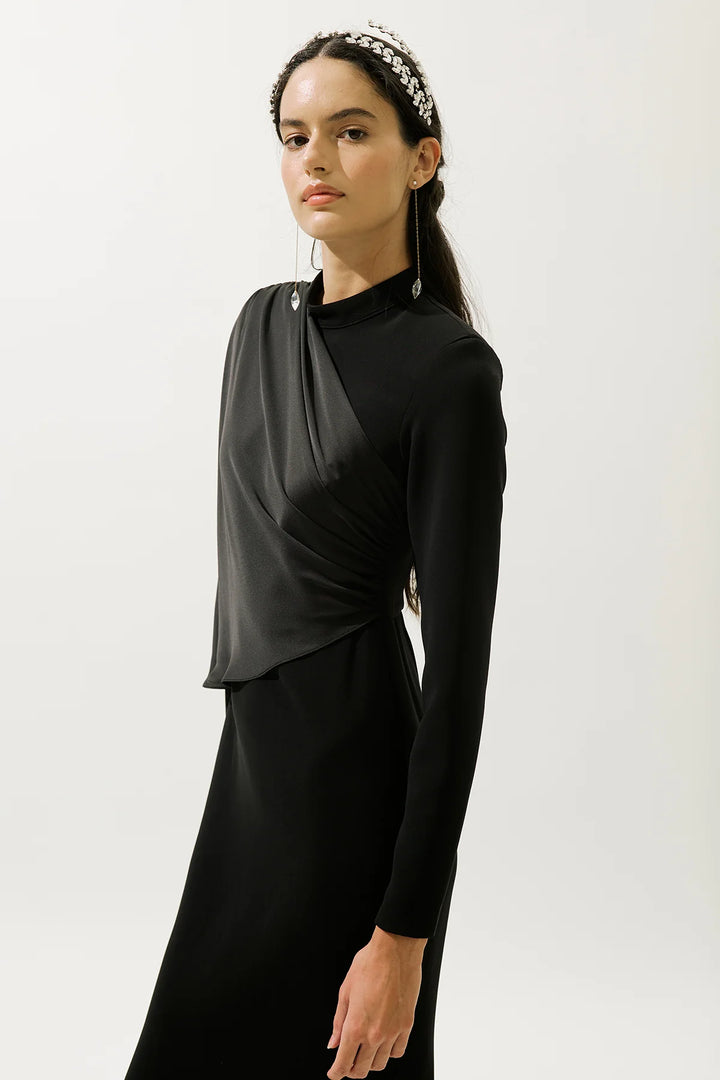 Lana Cape Evening Dress- Black